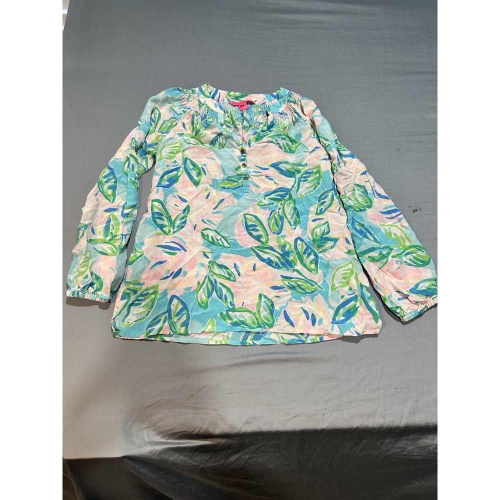 Lily Pulitzer Pastel Floral Long Sleeve Blouse XS